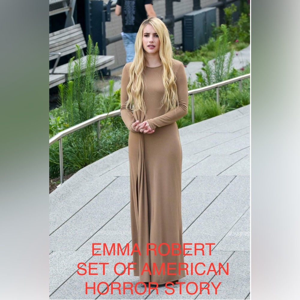 💯Authentic SAINT LAURENT Natural Beige Side Knot Gown, Seen on TV on EMMA ROBERT - Picture 4 of 17